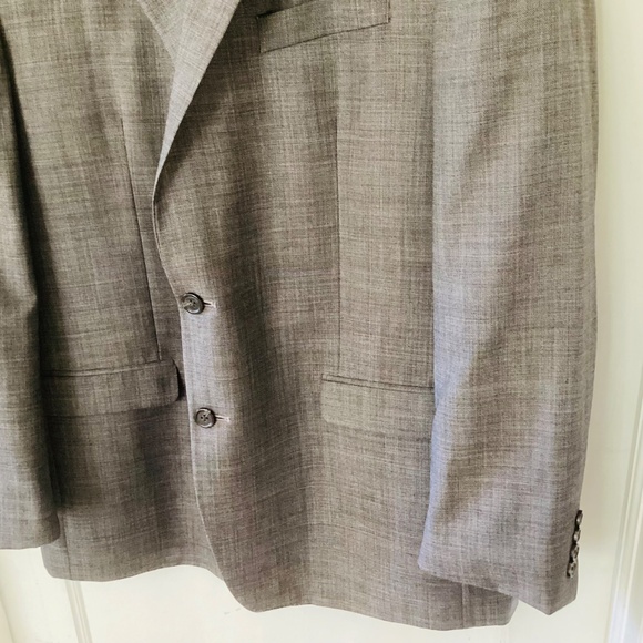 Chaps Men's Sport Coat Gray 100% Wool Size 48 Long Blazer Jacket Office Career - Picture 4 of 15